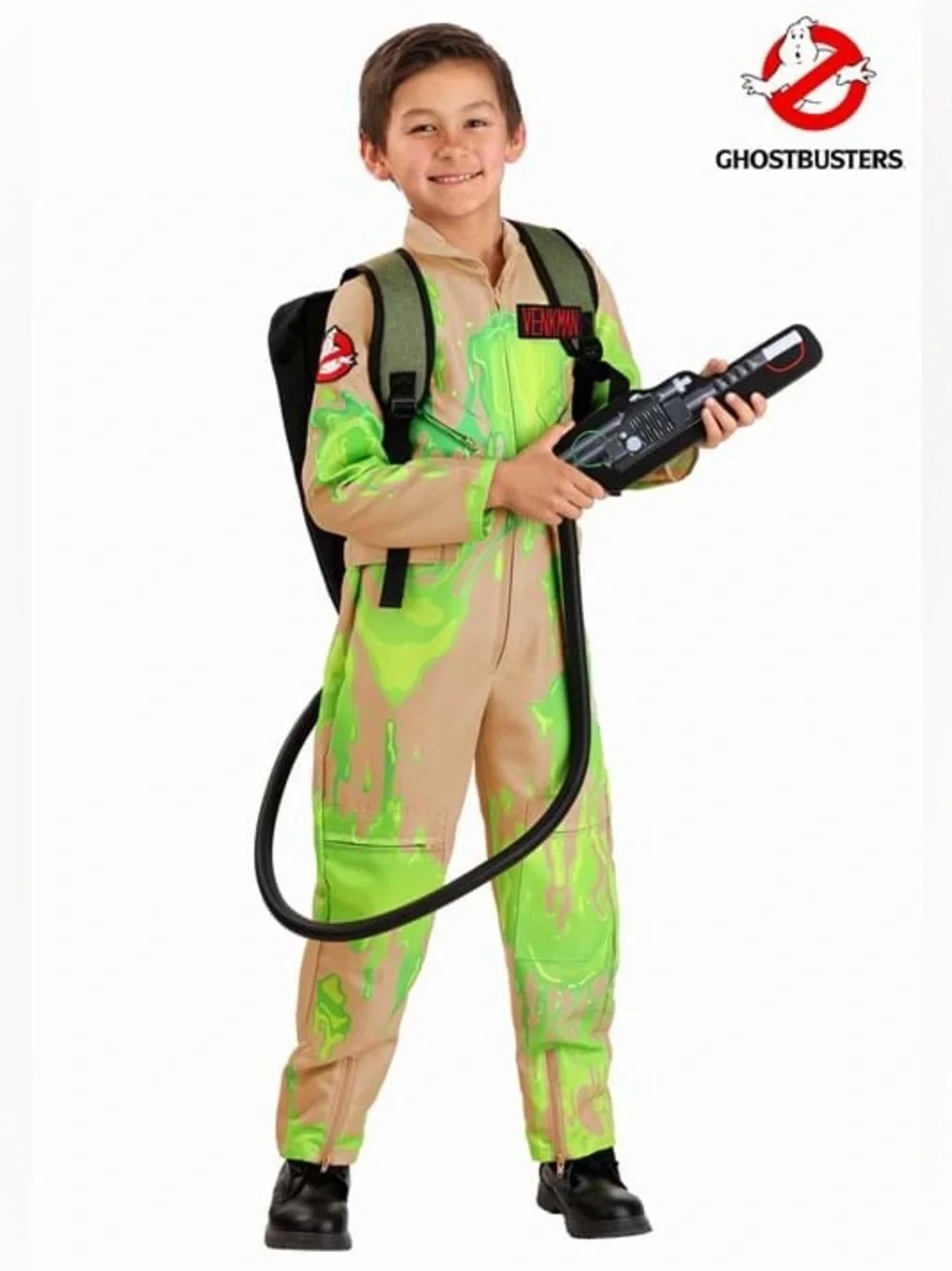 Kids Ghost Busters Halloween Costume Glow In The Dark Small